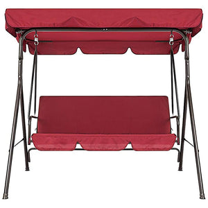 Terrace Swing Chair 2 Pieces / Set Universal Garden Chair Dustproof 3-Seater Outdoor Cover (Red)