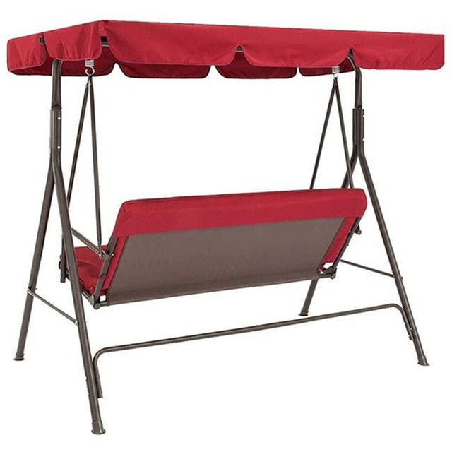 Terrace Swing Chair 2 Pieces / Set Universal Garden Chair Dustproof 3-Seater Outdoor Cover (Red)